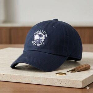 Pebble Beach Golf Links Hat Ahead Special Edition Navy Blue 1919 Logo Cap Mens